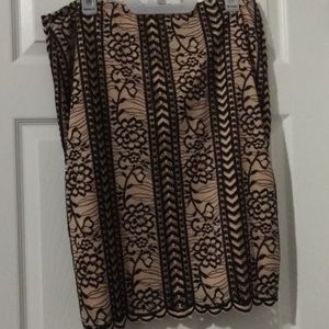 Beautiful Taupe and Black Skirt Size 2X